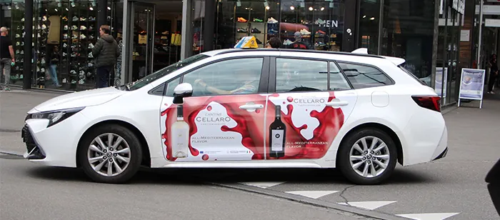 Reference 1 – taxi advertising in Zurich & Basel